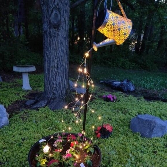 Solar Watering Can Lights, Large Hanging Solar Lantern Waterproof Outdoor - Picture 2 of 3